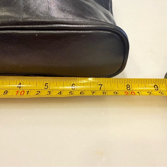 Lango Paris VTG Black Leather Asymmetrical Shoulder Bag EUC RARE - Picture 10 of 16